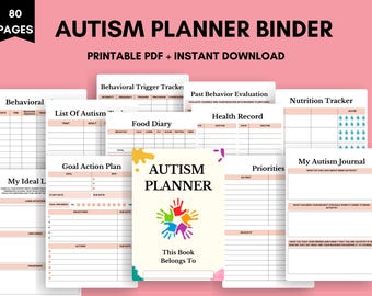 Cartella stampabile per chi si prende cura di persone autistiche, Agenda per bambini con bisogni speciali, Modelli di agenda per bambini autistici