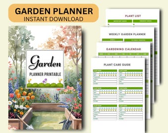 Pianificatore di giardinaggio stampabile, registro di giardinaggio, diario di giardinaggio, organizzatore di giardinaggio, raccoglitore di giardinaggio, registro di giardinaggio, libro di giardinaggio, piantagione
