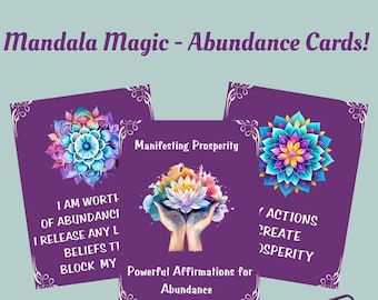 Carte di abbondanza Mandala stampabili/Download digitale/PDF/Abbondanza finanziaria/Prosperità/Carte positive/Manifestazione/Magia Mandala