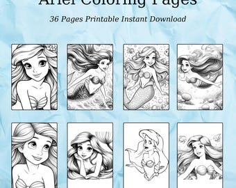 Disegni da colorare di Ariel / 36 disegni della Sirenetta (stampabili)