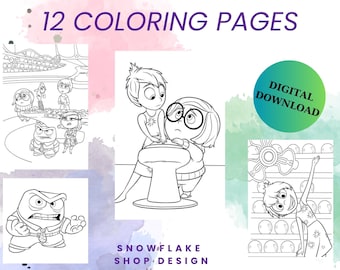 Inside Out Coloring Pages, Pixar Printable Games (Digital Download)