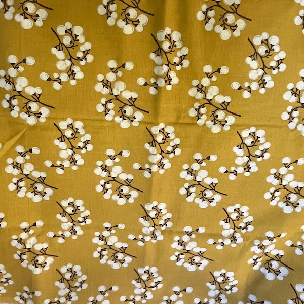 Asian Style Berries on Branches 100% Cotton Quilting Fabric - 1 yard cut