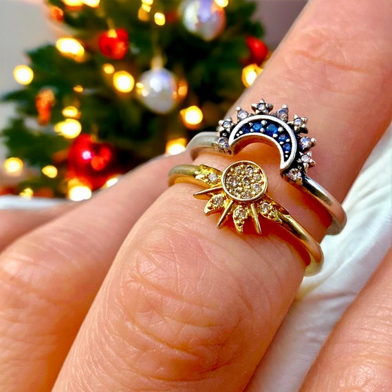 Celestial Sun & Moon Ring Set