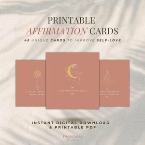 Self Love Affirmation Cards – Printable Positive Quotes Deck for Confidence, Healing & Emotional Balance