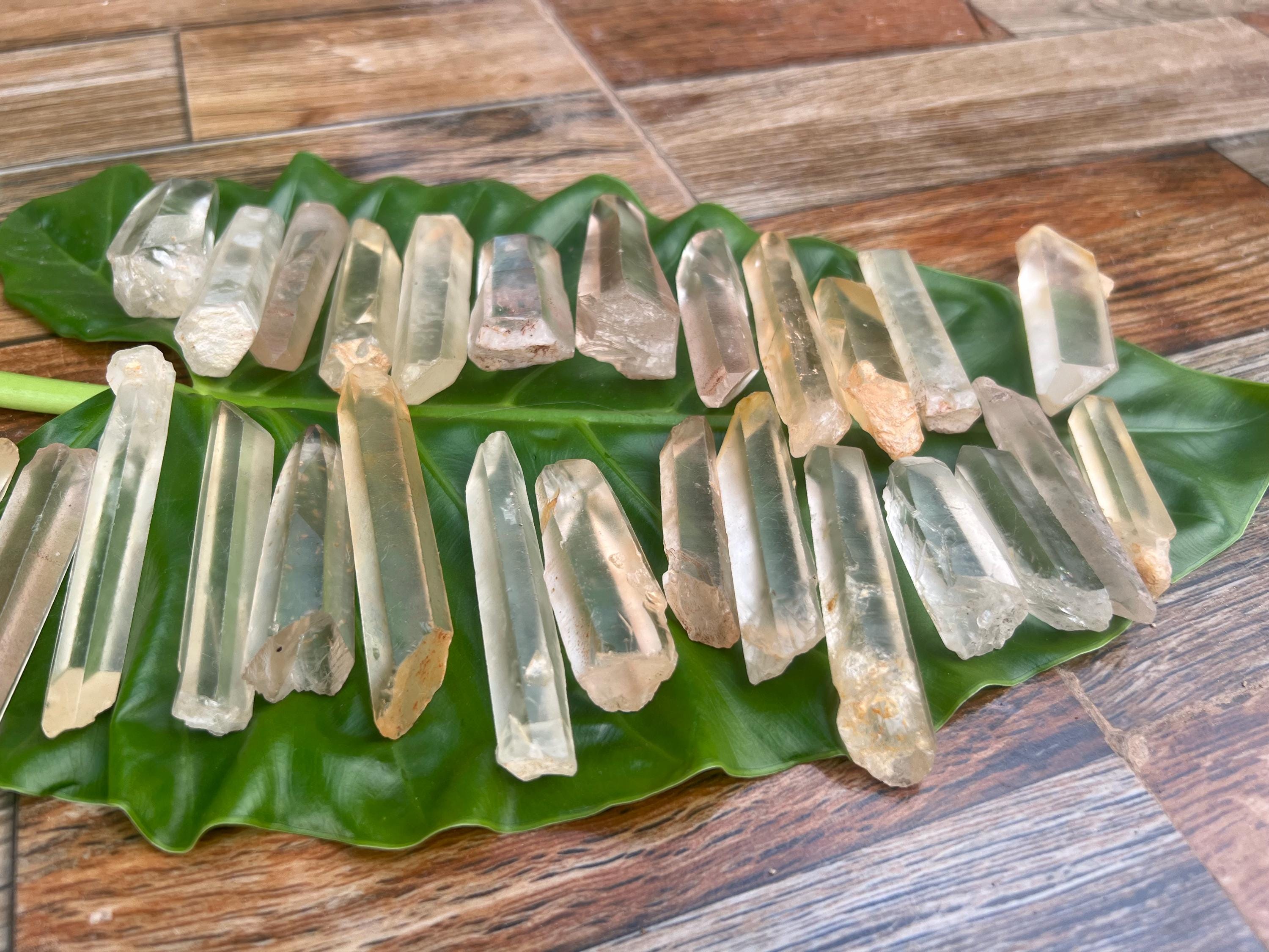 Rare Water Clear Quartz Crystal Genuine Raw Crystal Quartz Healing Crysta 100 Pcs  Pencil Edgy Pointed Beautifully Made Quality Of Crystal