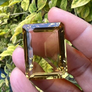 Natural Lemon Quartz Gemstone, Cushion shape with cutting  Gold Lemon Quartz Faceted Cut Gemstone Top Quality Lemon Quartz Gemstone 59Ct