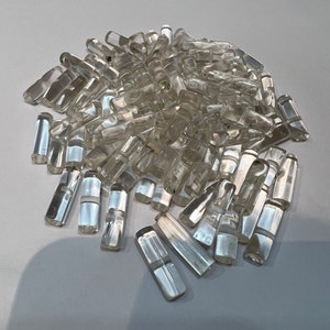 Natural Crystal Quartz Faceted Pillars Gemstone, 6x20 mm Cylinder, Crystal Quartz Tube, Crystal Quartz Jewelry Making Gemstone