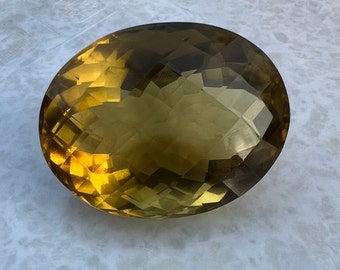 Natural Honey Quartz Gemstone, Oval shape with cutting  Gold Honey Quartz Faceted Cut Gemstone Big Size Top Quality Quartz Gemstone 138.Ct