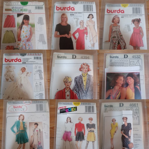 Burda Schnittmuster Vintage 70iger 80iger 90iger Jahre retro