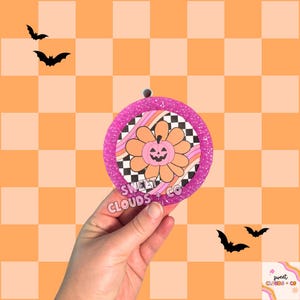 Karierte Blumen Kürbis doppelseitig Auto Freshie