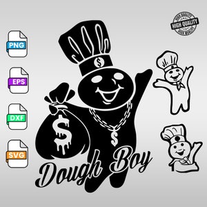 Ragazzo impasto SVG. Dough Boy - svg png Dough Boy vettoriale. Dough Boy classico in formato SVG. Dough Boy Rapper SVG, Dough Boy Money Bag in formato svg