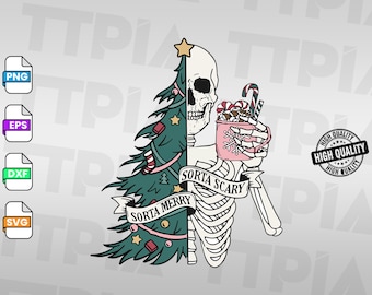 Sorta Scary Sorta Merry Christmas SVG PNG - Christmas SVG, Instant Download, Christmas Scary Svg, Png