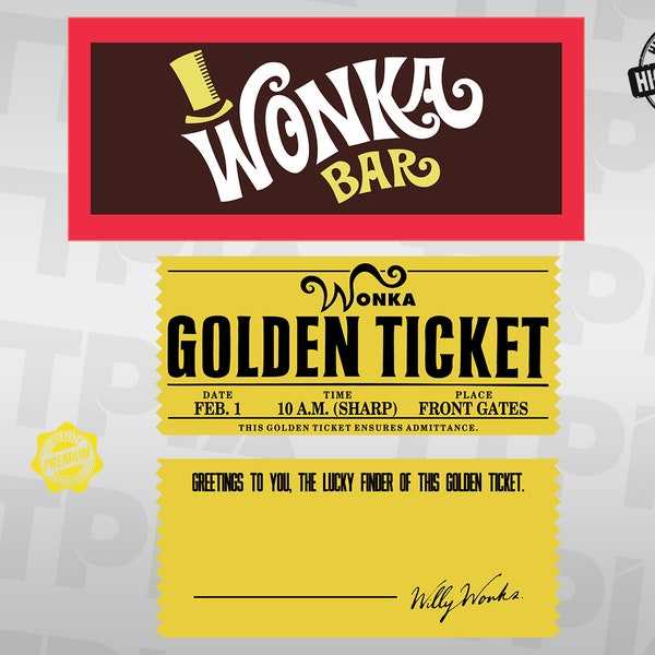 Wonka Golden Ticket Svg / Cutting file for Cricut / Svg, Png, Dxf, Eps,Ai,Pdf