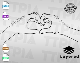 Holding Hands Svg, Love Svg, hands Hold Svg, Customize With Your Own Text, Add Names & Dates,Instant Download, Love Hands Design,Couples Svg