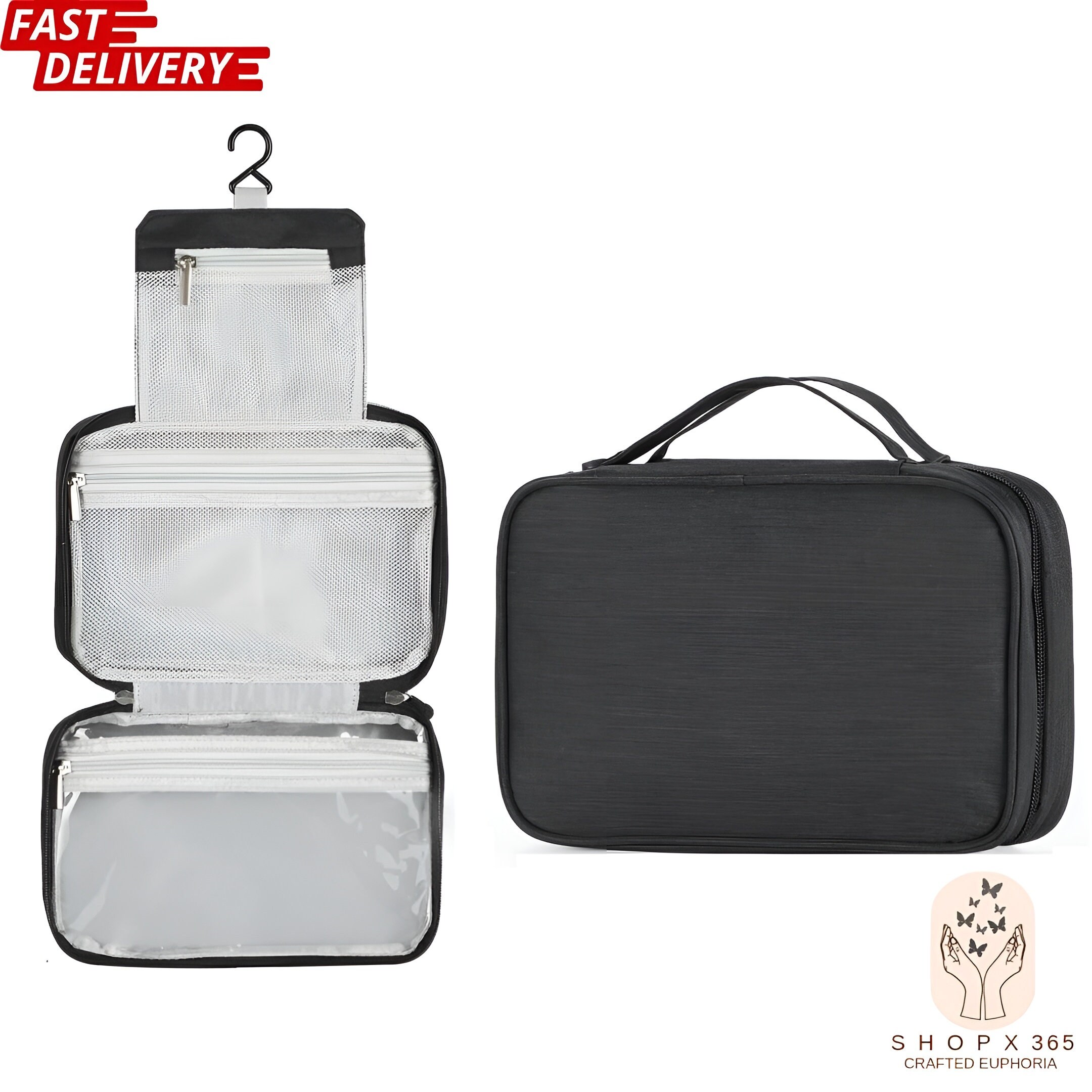 Makeup Bag With Compartments Folding Toiletry Bags Portable Wash Bag Travel  Waterproof Cosmetic Bags Multifunctional Dry & Wet Separation 