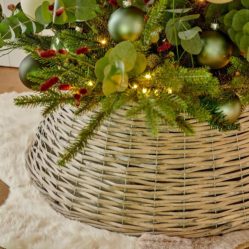 Christmas Tree Skirtwicker Trunk Basket Guard for Christmas Etsy