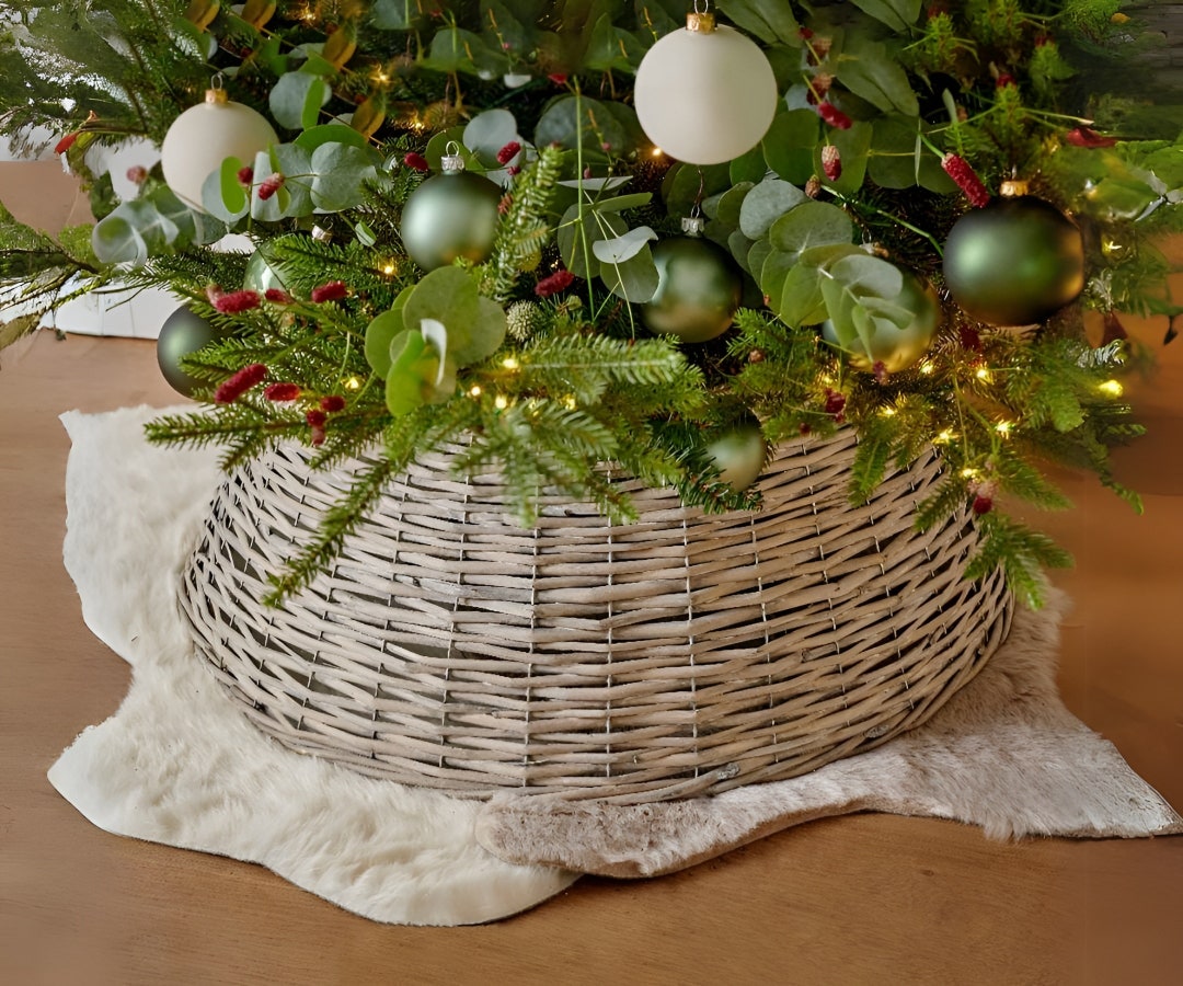 Christmas Tree Skirtwicker Trunk Basket Guard for Christmas Etsy