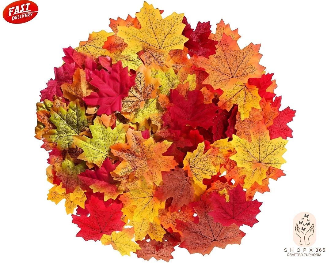 Artificial Leaves Autumn, Mixed Color Autumn Maple Leaves, Fake Leaves