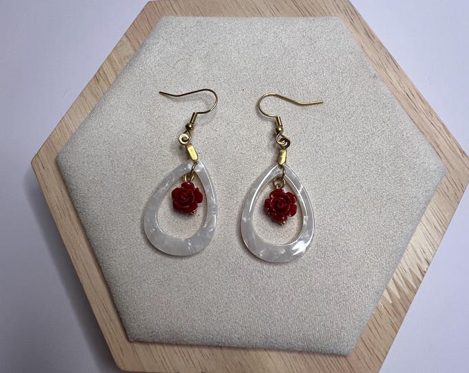 Shell Teardrop Earrings, CsCuriosityCupboard