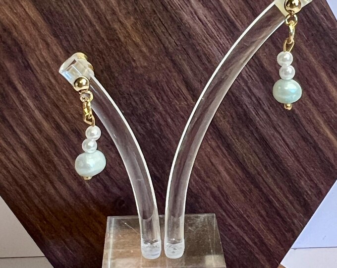 Freshwater Pear Earrings, cscuriositycupboard