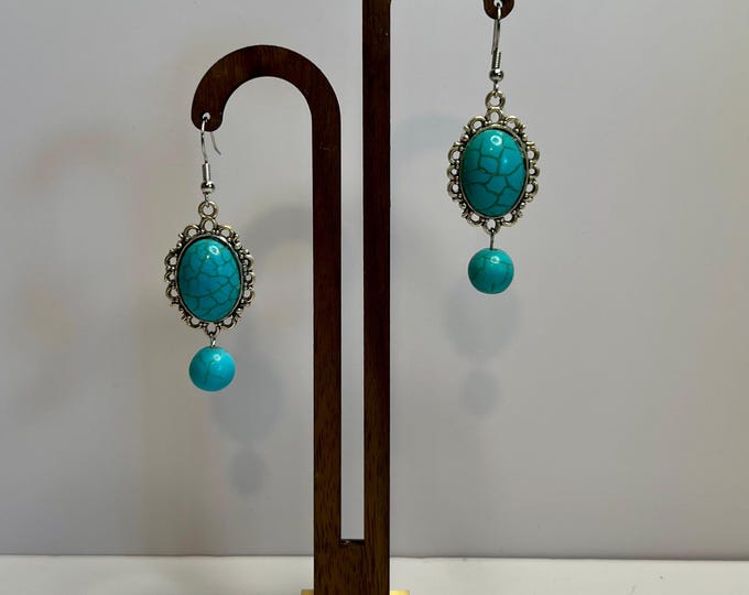 Southwest Turquoise Earrings, cscuriositycupboard