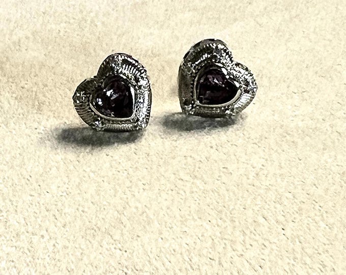 Amethyst Stud Earrings, CsCuriosityCupboard