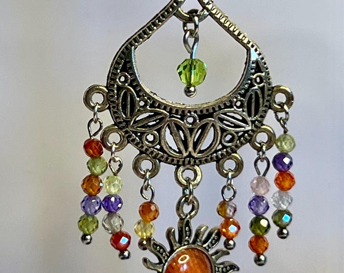 Sun Chandelier Earrings, cscuriositycupboard