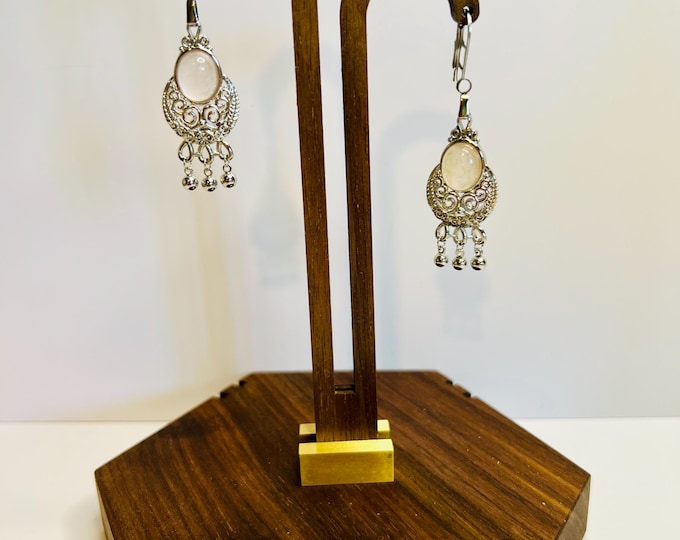 Vintage Filigree Morganite Chandelier Drop Earrings