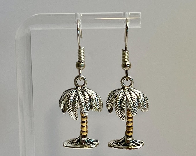 Palm Tree Earrings, CsCuriosityCupboard