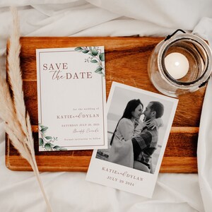 Elegantes minimalistisches Salbeigrün, Save the Date Kartenvorlage, saubere und einfache bearbeitbare DIY-Vorlage, druckbare Hochzeitskarte
