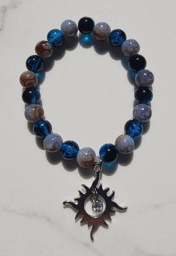Intention Bracelet – Celestial Sun Glass Bead Bracelet for Protection & Divine Light