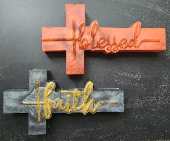 Resin Faith & Blessed Crosses – Christian Home Decor, Inspirational Wall Cross, Religious Gift, Spiritual Home Blessing. Blessed cross decor
