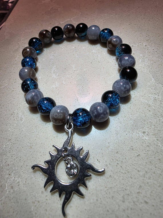 Intention Bracelet – Celestial Sun Glass Bead Bracelet for Protection & Divine Light