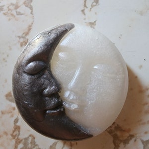 Sun and Moon Celestial Soap Duo: Handcrafted soaps featuring vibrant sun and calming moon designs, perfect for gifting on any occasion!