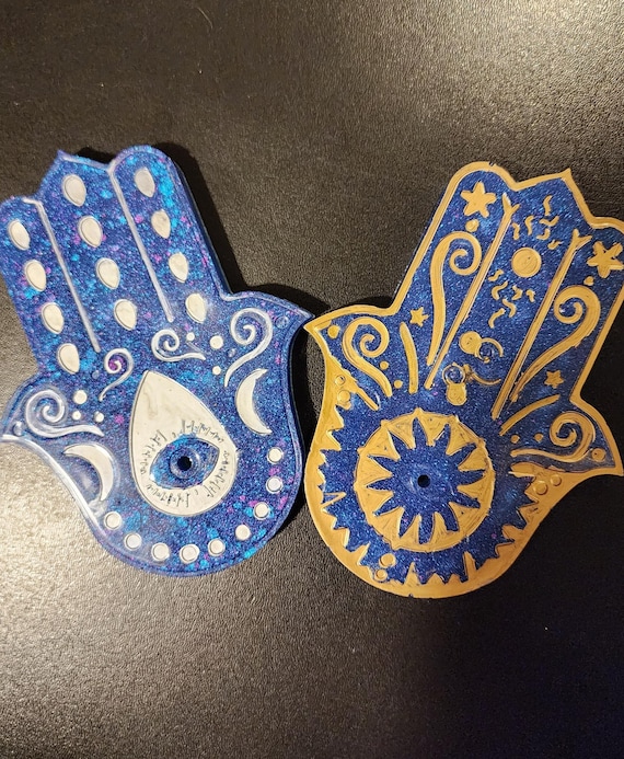 Hamsa Hand incense holders – handcrafted with intention to bring protection, peace, and beauty to your sacred space.
