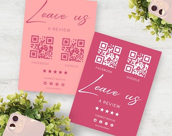 Instagram Facebook Follow Us Sign | Printable Follow Us Sign | Facebook Review | Hairdresser Sign | Salon Sign | Google Review |RS05