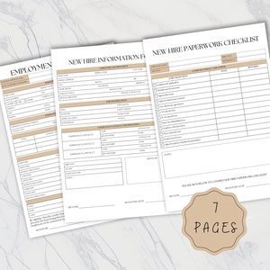 New Employee Information Form| New Employee Onboarding Checklist Template| New Hire Onboarding | New Hire Orientation