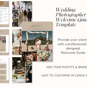 Wedding Welcome Guide Photographer | Photographer Client Guide | Photographer Pricing Guide | Canva Template | Photography Pricing Template
