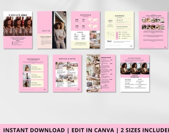 Influencer Media Kit Template | Canva, Rate Sheet (Digital Download)