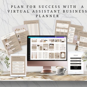 Virtual Assistant Business Plan | Virtual Assistant Templates | Client Pitch Template | Services Guide | Client Welcome Pack Canva |
