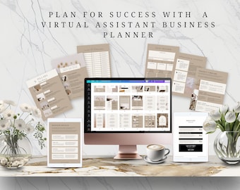 Virtual Assistant Business Plan | Virtual Assistant Templates | Client Pitch Template | Services Guide | Client Welcome Pack Canva |