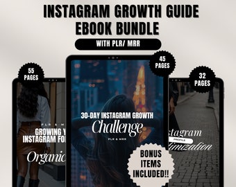 Instagram Growth Guide eBook Bundle PLR , Digital Marketing Strategies, Master Resell Rights,