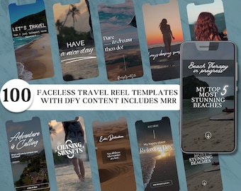Luxury Travel Reels Canva Templates, 100 Faceless Instagram & TikTok Videos + Images, AI Generated