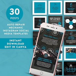 Mídias Sociais Mecânicas | Folheto Mecânico | Modelo de feed de reparo de carro | Oficina de automóveis | Serviços de lavagem de carros | Modelos de cuidados automotivos