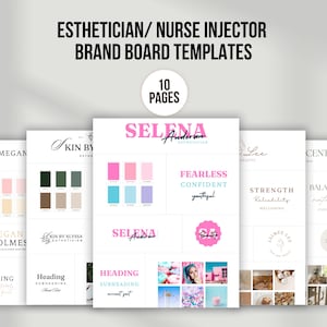 Kit de tablero de marca para esteticistas y enfermeras inyectoras / Plantilla de tablero de marca / Tablero de estado de ánimo de marca / Plantilla de Canva para marca de belleza