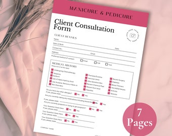 Nail Tech Forms Bundle, Client Consultation, Consent & Aftercare Sheets for Technicians (Editable Digital Download)