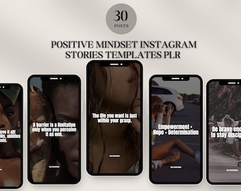 Positive Mindset Instagram Story Templates: Motivierende Zitate (PLR)