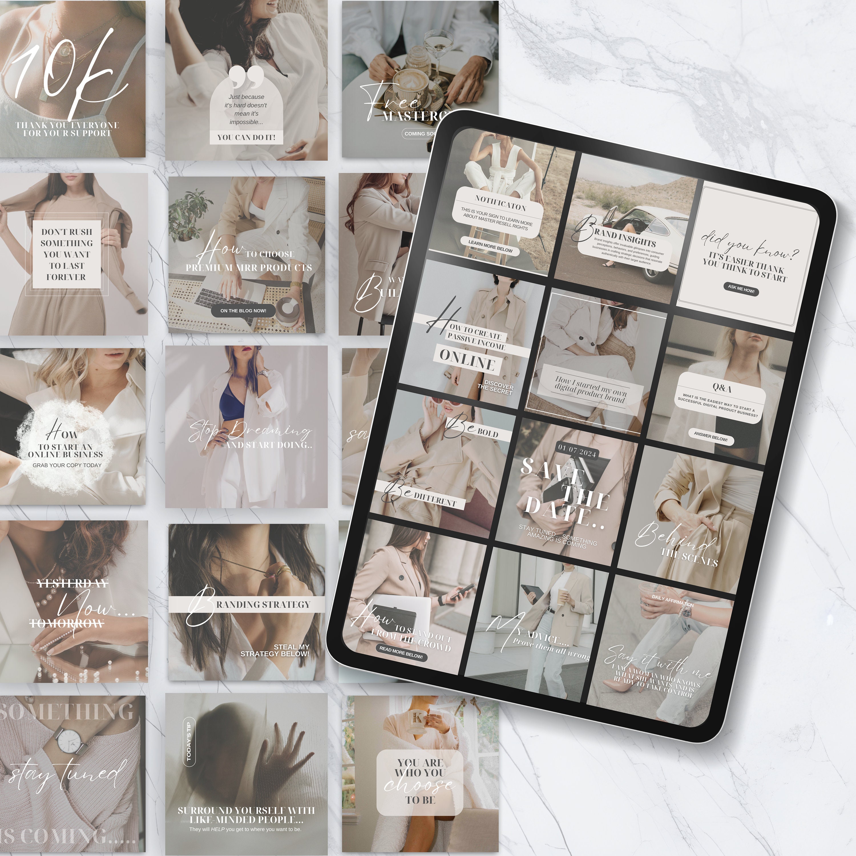 Instagram Posts Template for Digital Products | Aesthetic Instagram ...