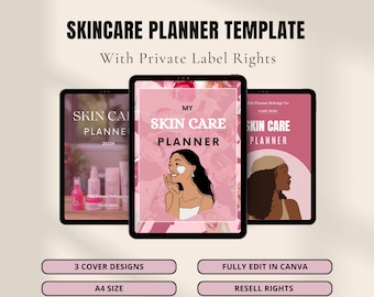 Editable Template for Daily Skincare Routine, Printable Journal, Self-Care Tracker, Commercial Use
