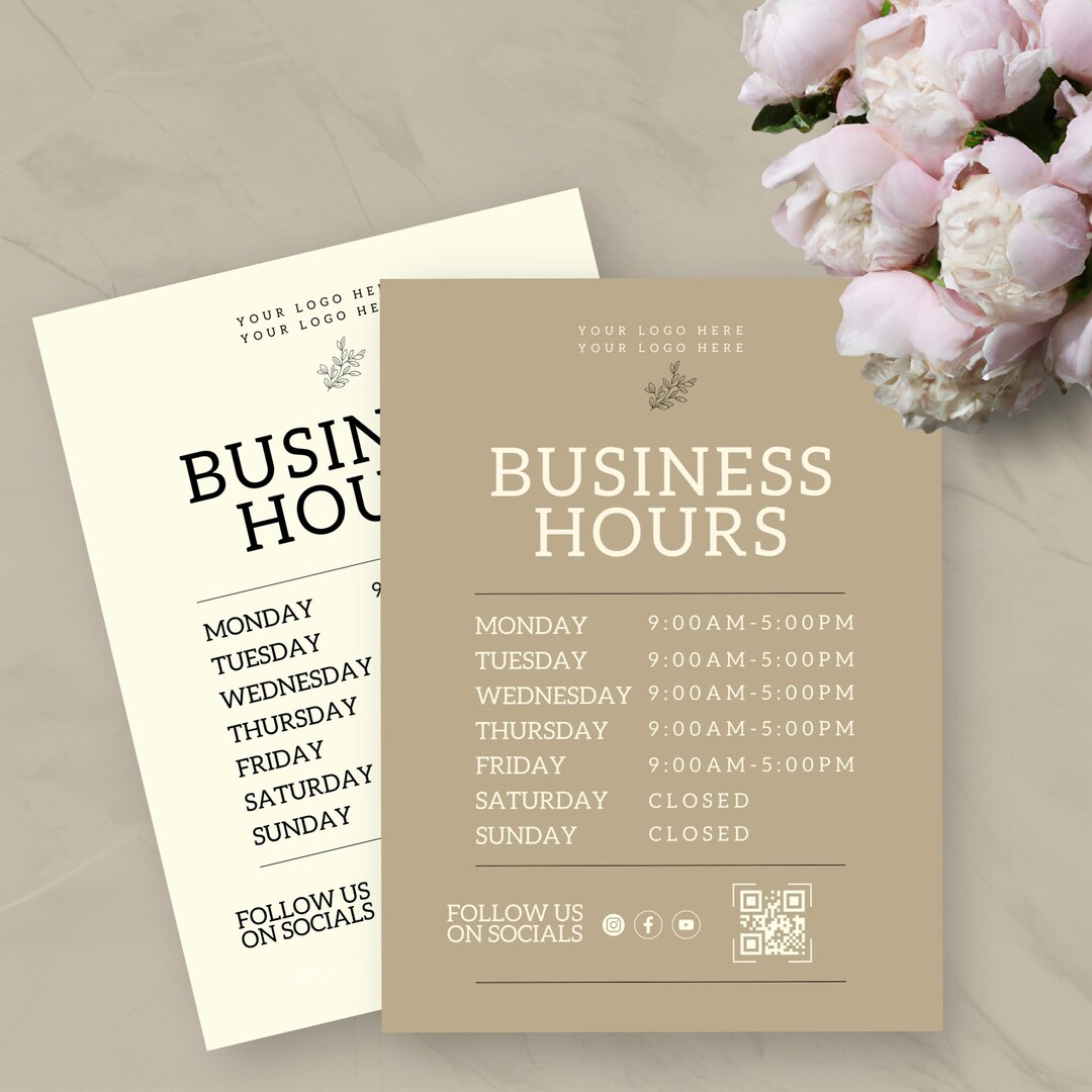 Hours of Operation | Instant Download | Shop Hours | Open Hours | Store ...